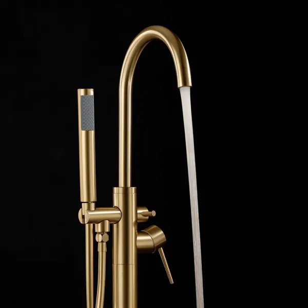 REA - Voľne stojaca batéria Lungo brush gold REA-B7498