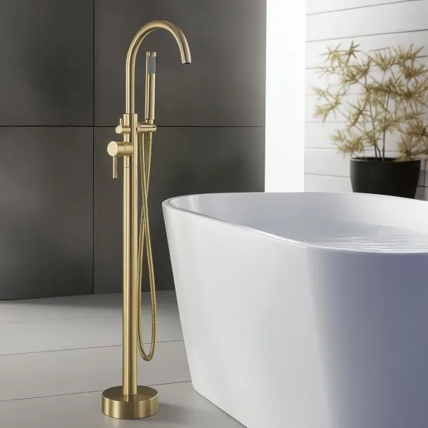 REA - Voľne stojaca batéria Lungo brush gold REA-B7498