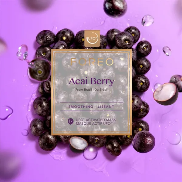 FOREO UFO™ Acai Berry vyhladzujúca maska 6 x 6 g
