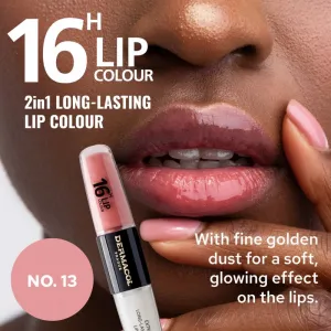 Dermacol 16H Lip Colour dlhotrvajúci rúž a lesk na pery odtieň 13 2x4 ml