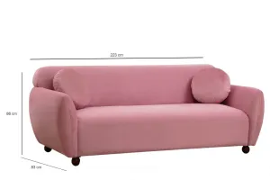 Hanah Home Třímístná pohovka Eddy 223 cm růžová