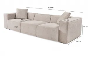 Hanah Home Třímístná pohovka Lora 303 cm mocha