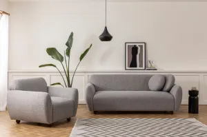 Hanah Home Třímístná pohovka Eddy 223 cm světle šedá