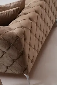 Hanah Home Čtyřmístná pohovka Como 344 cm tmavě krémová