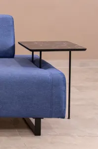 Hanah Home Třímístná pohovka Infinity 220 cm se stolkem modrá