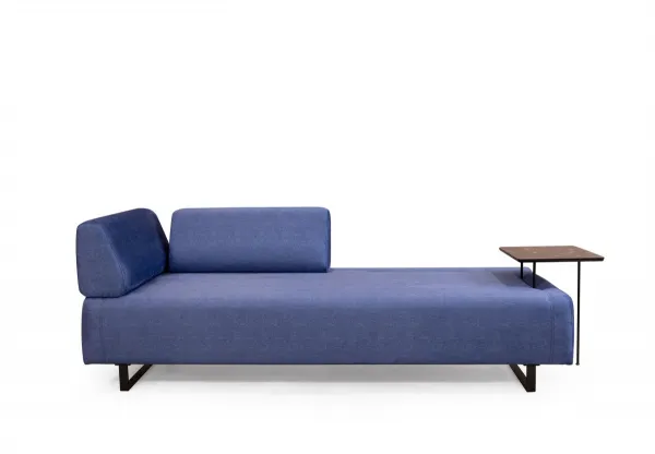 Hanah Home Třímístná pohovka Infinity 220 cm se stolkem modrá