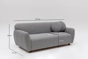 Hanah Home Třímístná pohovka Eddy 223 cm světle šedá