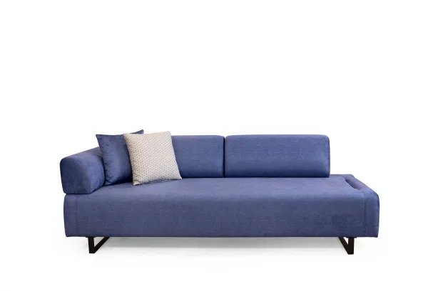 Hanah Home Třímístná pohovka Infinity 220 cm se stolkem modrá
