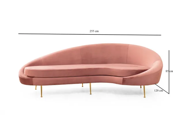 Trojmiestna pohovka Eses Right - Pink