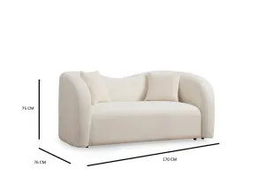 Hanah Home Dvoumístná pohovka Asos 170 cm bouclé krémová