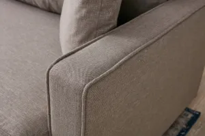 Hanah Home Rohová sedací souprava Eva 210 cm s taburetem béžová pravá