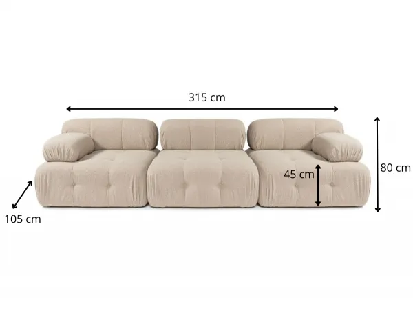 Trojmiestna pohovka Doblo 3 Seater ( L1-O1-1R) - Peach