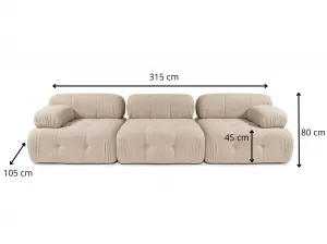 Trojmiestna pohovka Doblo 3 Seater ( L1-O1-1R) - Peach