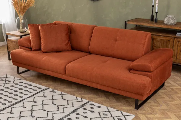 Hanah Home Třímístná pohovka Mustang 239 cm oranžová