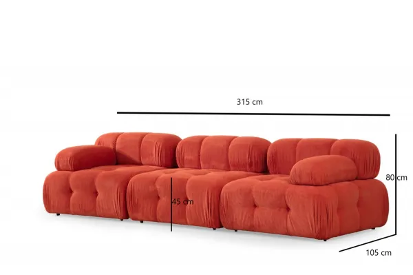 Trojmiestna pohovka Doblo 3 Seater ( L1-O1-1R) - Red