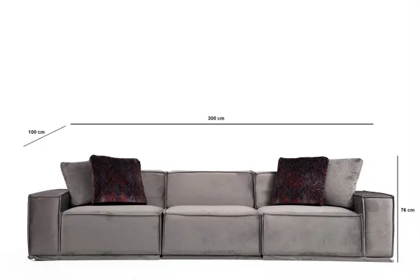 Hanah Home Třímístná pohovka Lego 300 cm šedá