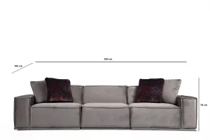 Hanah Home Třímístná pohovka Lego 300 cm šedá