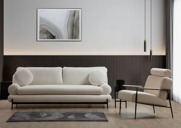 Hanah Home Třímístná pohovka Livorno 230 cm bílá