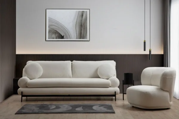 Hanah Home Třímístná pohovka Livorno 230 cm bílá