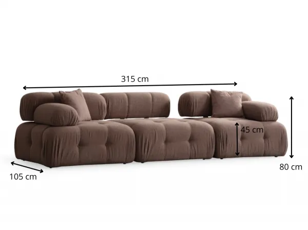 Hanah Home Modulová pohovka Doblo I 315 cm hnědá