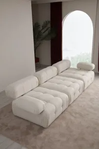 Trojmiestna pohovka Doblo 3 Seater ( L1-O1-1R) - Cream Bouclette