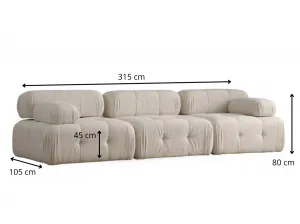Trojmiestna pohovka Doblo 3 Seater ( L1-O1-1R) - Cream Bouclette