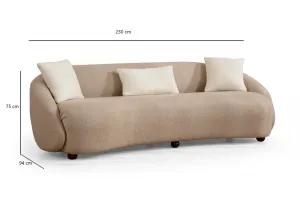 Hanah Home Třímístná pohovka Napoli 230 cm cappuccino