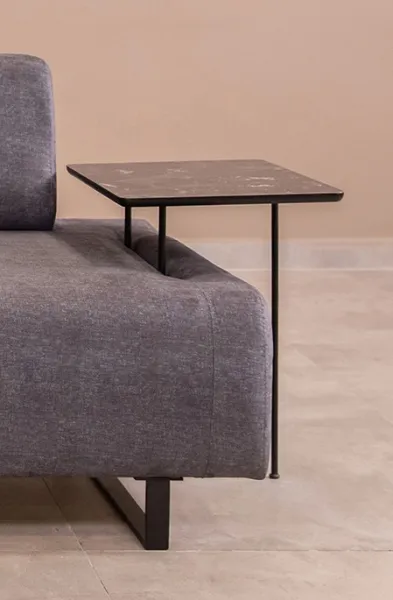 Hanah Home Třímístná pohovka Infinity 220 cm se stolkem antracitová