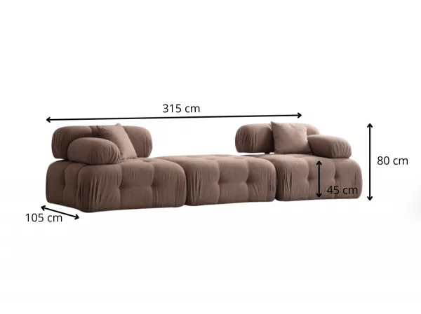 Trojmiestna pohovka Doblo 3 Seater ( L1-Pouffe-1R) - Cappucino