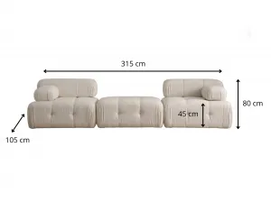 Hanah Home Modulová pohovka Doblo II 315 cm krémová