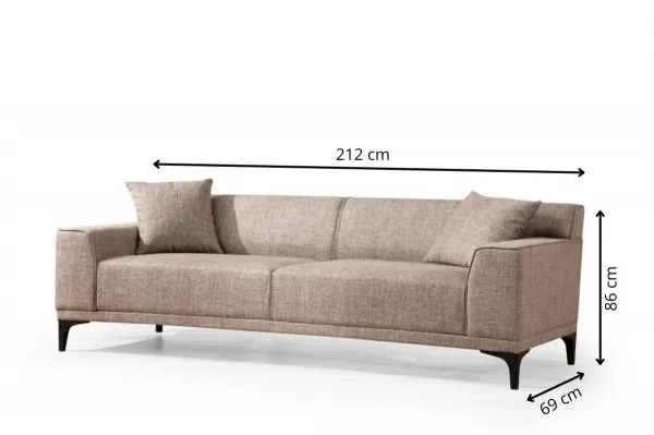 Hanah Home Třímístná pohovka Petra 212 cm béžová