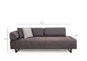 Hanah Home Třímístná pohovka Infinity 220 cm se stolkem antracitová