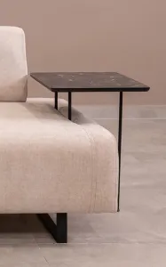 Hanah Home Třímístná pohovka Infinity 220 cm se stolkem béžová