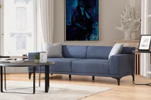 Hanah Home Třímístná pohovka Petra 212 cm modrá
