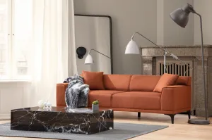 Hanah Home Třímístná pohovka Petra 212 cm oranžová
