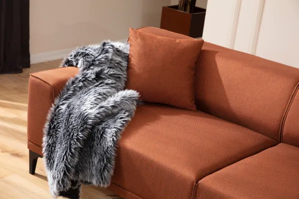 Hanah Home Třímístná pohovka Petra 212 cm oranžová