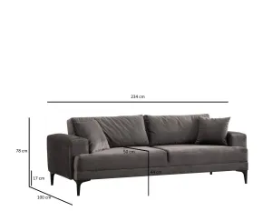 Trojmiestna pohovka Astana 3 Seater - Anthracite