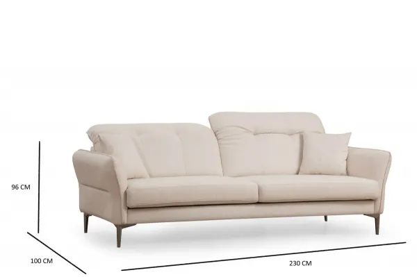 Hanah Home Třímístná pohovka Costor 230 cm krémová