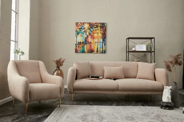 Trojmiestna rozkladacia pohovka Simena - Beige
