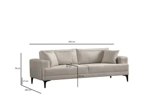 Trojmiestna pohovka Astana 3 Seater - Ecru