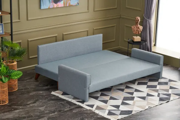 Hanah Home Třímístná rozkládací pohovka Bella 208 cm modrá
