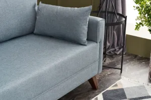 Hanah Home Třímístná rozkládací pohovka Bella 208 cm modrá