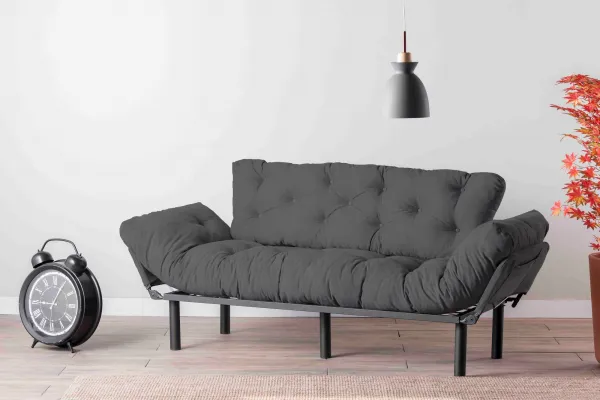 Hanah Home Třímístná rozkládací pohovka Nitta 185 cm šedá