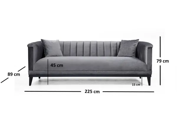 Trojmiestna pohovka Trendy - Dark Grey