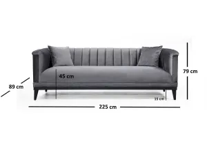 Trojmiestna pohovka Trendy - Dark Grey
