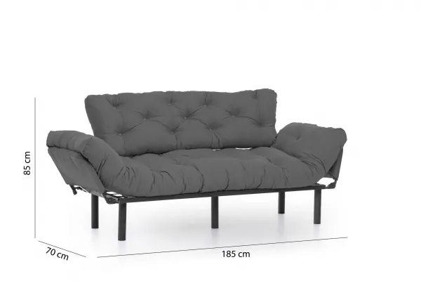 Hanah Home Třímístná rozkládací pohovka Nitta 185 cm šedá