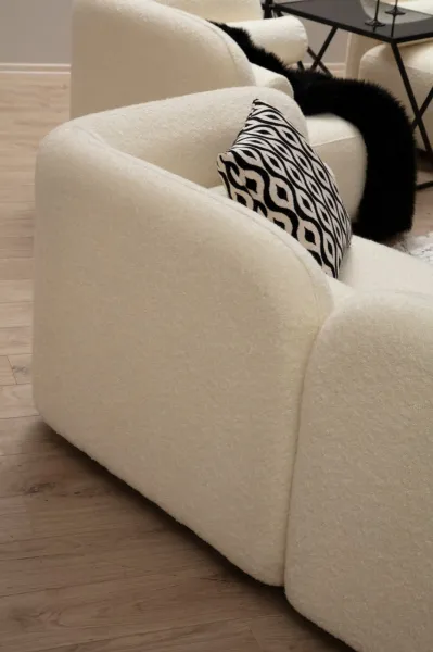 Hanah Home Třímístná pohovka Victoria 228 cm boucle krémová