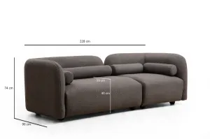 Trojmiestna pohovka Victoria Grey Bouclette