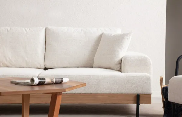 Trojmiestna pohovka Eti Oak 3 Seater - White