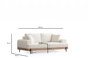 Trojmiestna pohovka Eti Oak 3 Seater - White